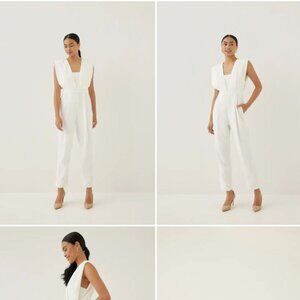 Love, Bonito Arize Padded Peg Leg Jumpsuit – White (Size M)